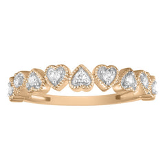 LADIES BAND 0.15CT ROUND DIAMOND 10K ROSE GOLD