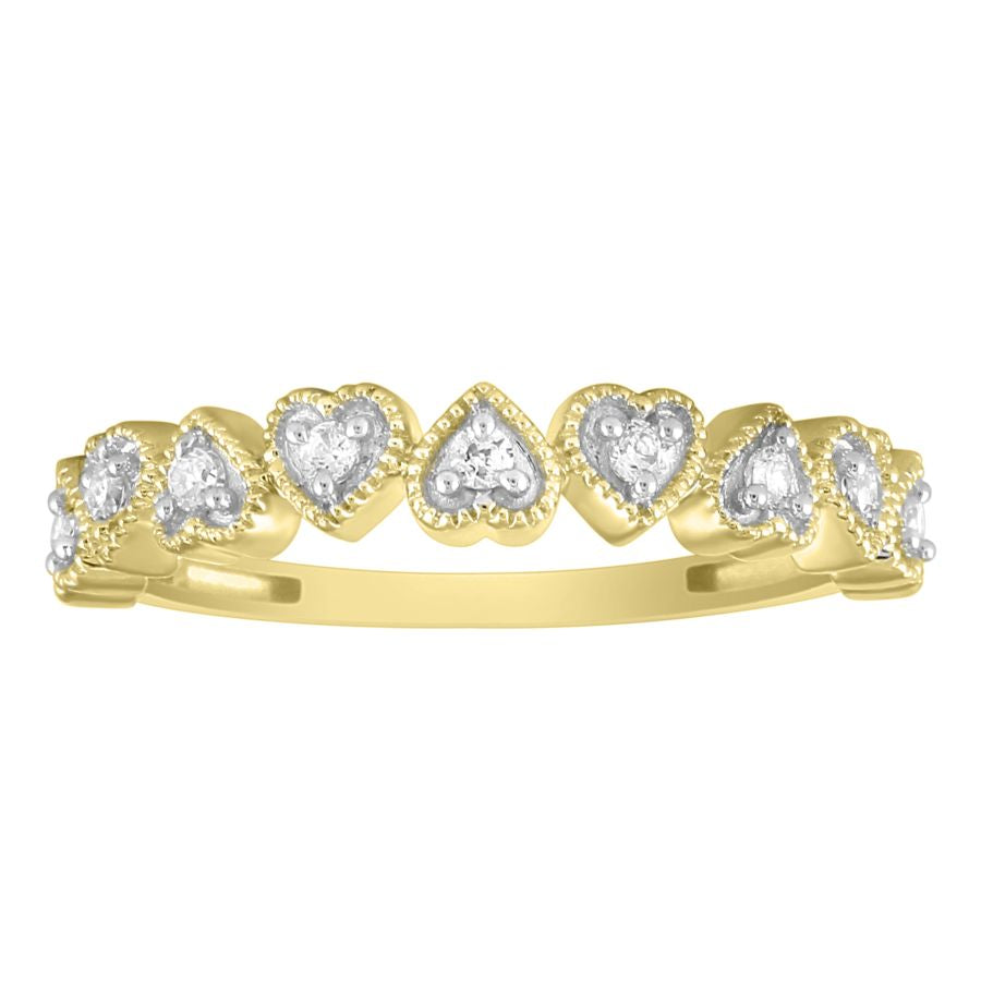 LADIES BAND 0.15CT ROUND DIAMOND 10K YELLOW GOLD