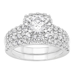 LADIES BRIDAL SET 2.35CT ROUND DIAMOND 14K WHITE GOLD (CENTER STONE 1.00CT ROUND DIAMOND)