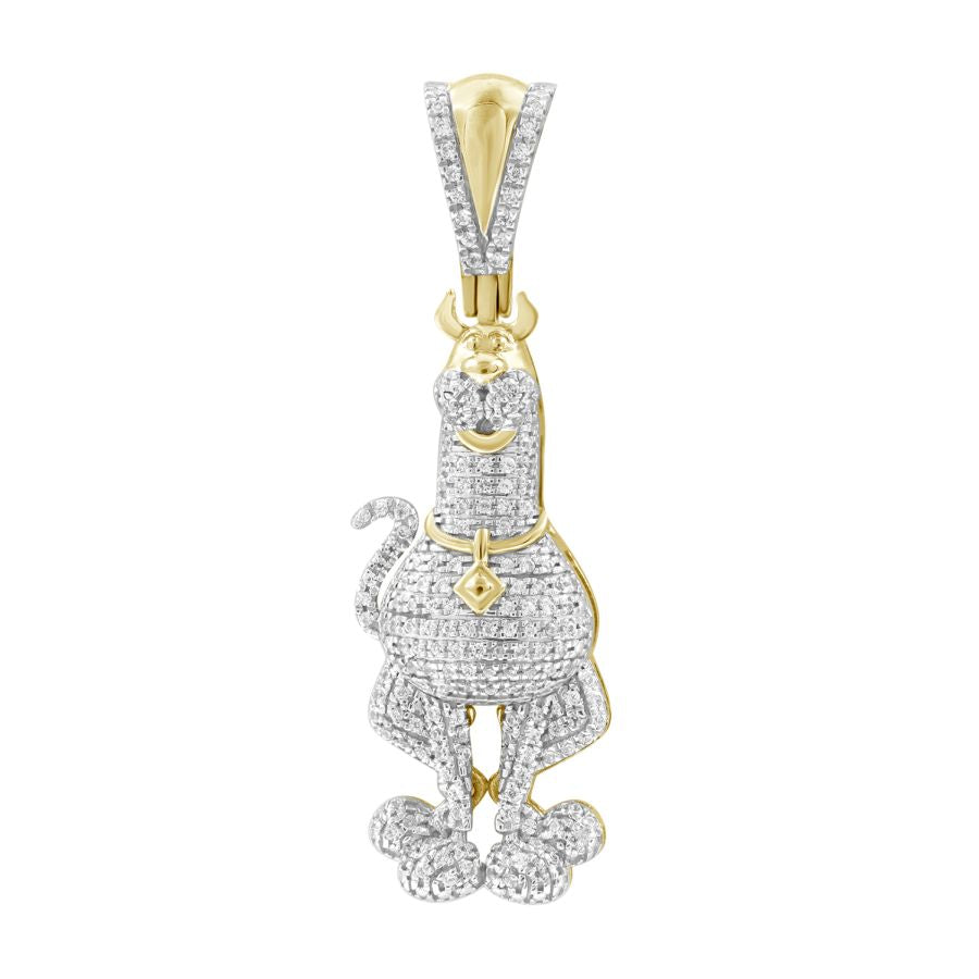 MEN'S CHARM 0.40CT ROUND DIAMOND 10K YELLOW GOLD