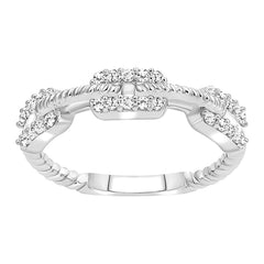 LADIES BAND 0.25CT ROUND DIAMOND 10K WHITE GOLD