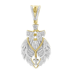 MEN'S CHARM 0.50CT ROUND DIAMOND 10K YELLOW GOLD