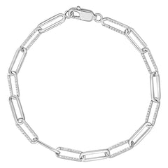 LADIES BRACELET 0.50CT ROUND DIAMOND 10K WHITE GOLD