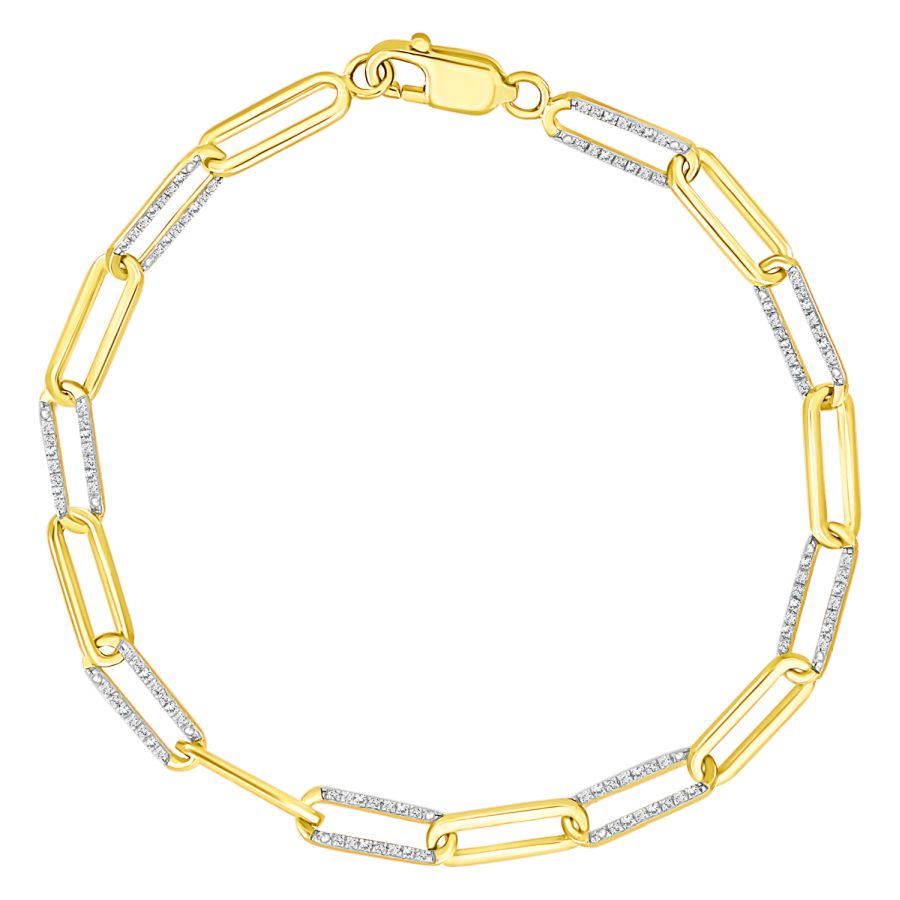 LADIES BRACELET 0.50CT ROUND DIAMOND 10K YELLOW GOLD