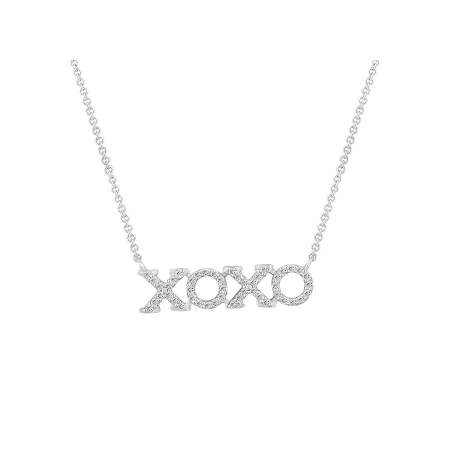 LADIES NECKLACE 0.16CT ROUND DIAMOND 10K WHITE GOLD