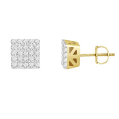 LADIES EARRINGS 0.15CT ROUND DIAMOND 14K YELLOW GOLD