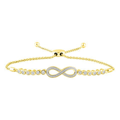 LADIES BRACELET 0.15CT ROUND DIAMOND 10K YELLOW GOLD