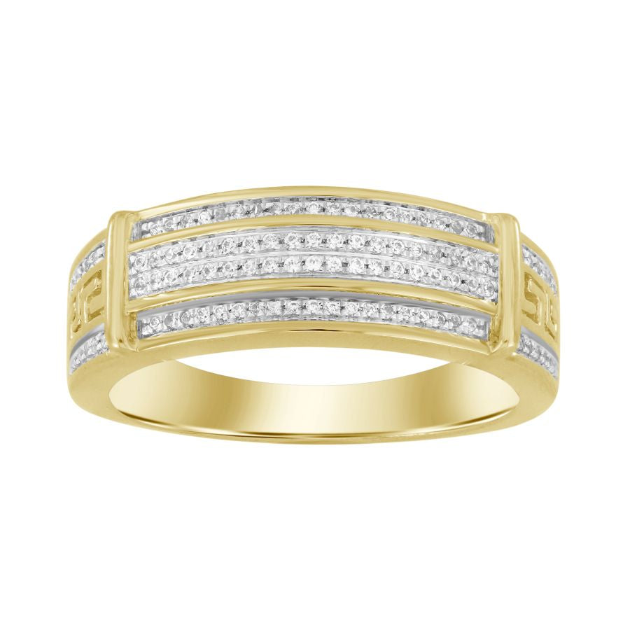 MEN'S RING 0.25CT ROUND DIAMOND 10K YELLOW GOLD