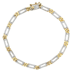 LADIES BRACELET 0.75CT ROUND DIAMOND 10K YELLOW GOLD