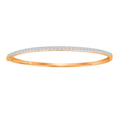 LADIES BANGLE 1.00CT ROUND DIAMOND 10K ROSE GOLD