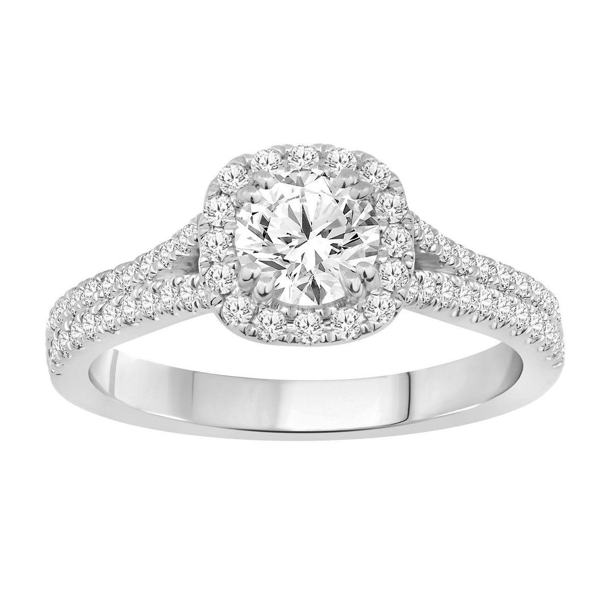 LADIES BAND ONLY 0.15CT ROUND DIAMOND 14K WHITE GOLD (SI QUALITY)