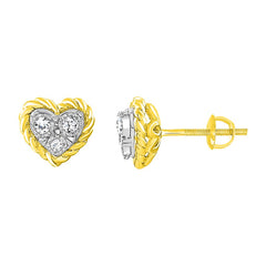 LADIES EARRINGS 0.10CT ROUND DIAMOND 10K YELLOW GOLD