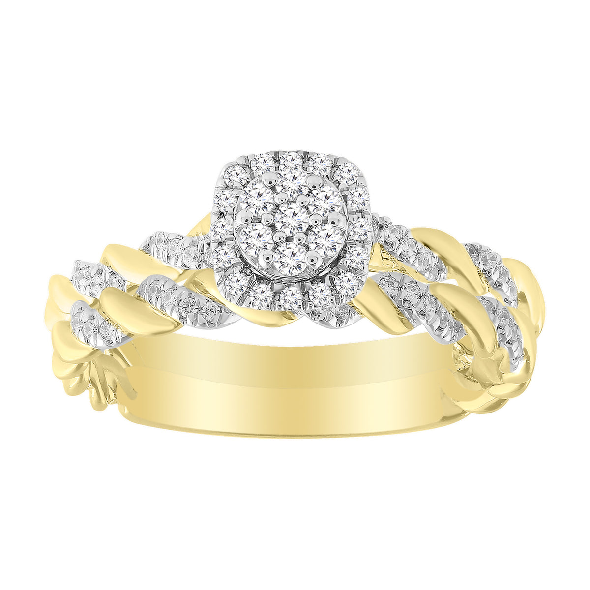 LADIES BRIDAL SET 0.25CT ROUND DIAMOND 10K YELLOW GOLD