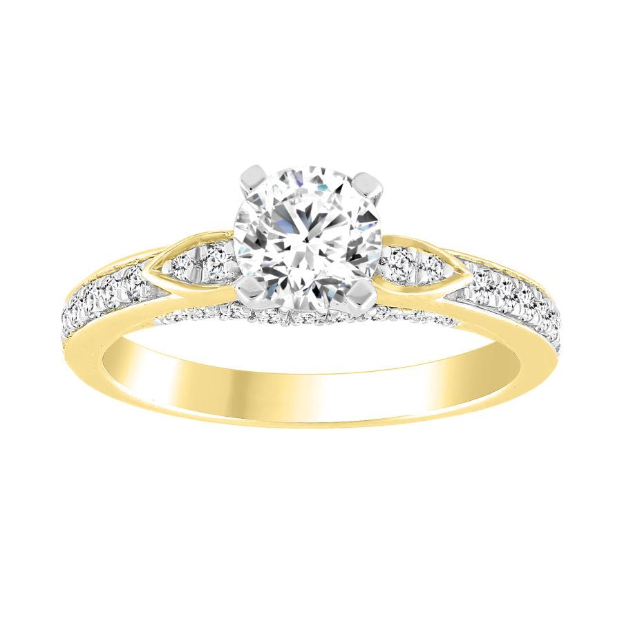 LADIES BRIDAL SET 0.33CT ROUND DIAMOND 14K YELLOW GOLD