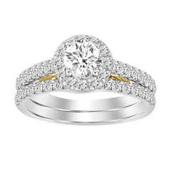 LADIES BRIDAL SET 1.25CT ROUND DIAMOND 14K YELLOW GOLD (SI QUALITY) (CENTER STONE 0.50CT ROUND DIAMOND)