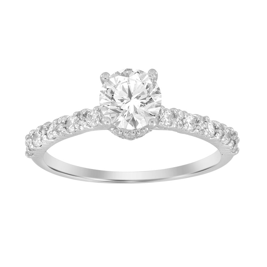 LADIES BRIDAL SET 1.50CT ROUND DIAMOND 14K WHITE GOLD