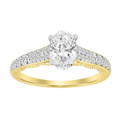 LADIES RING 0.33CT ROUND DIAMOND 14K YELLOW GOLD