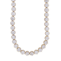 MEN'S NECKLACE 2.50CT ROUND DIAMOND 10K YELLOW GOLD