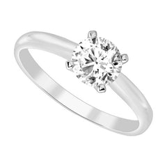 LADIES SOL RING 0.15CT ROUND DIAMOND 18K WHITE GOLD