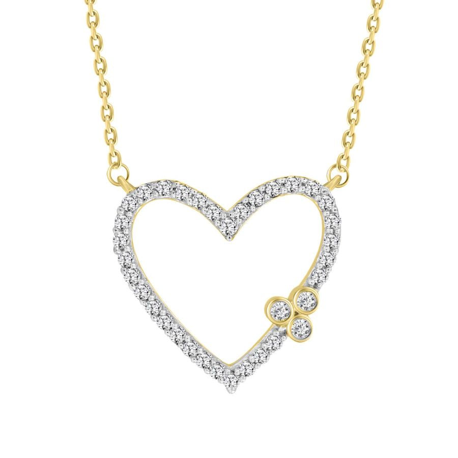 LADIES NECKLACES 0.25CT ROUND DIAMOND 10K YELLOW GOLD