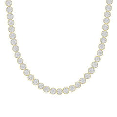 MEN'S NECKLACE 6.00CT ROUND DIAMOND 10K YELLOW GOLD