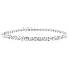 LADIES BRACELET 0.75CT ROUND DIAMOND 10K WHITE GOLD