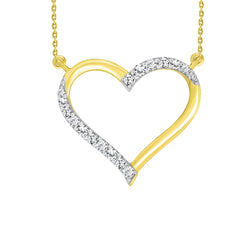 LADIES NECKLACE 0.25CT ROUND DIAMOND 10K YELLOW GOLD