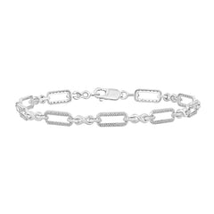 LADIES BRACELET 0.20CT ROUND DIAMOND 10K WHITE GOLD