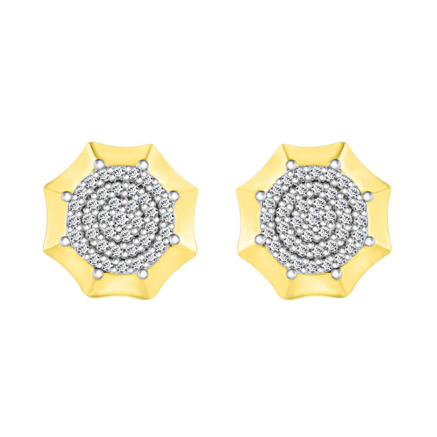 EARRINGS 0.15CT ROUND DIAMOND 10K YELLOW GOLD