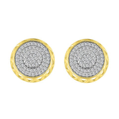 LADIES STUD EARRINGS 0.25CT ROUND DIAMOND 10K YELLOW GOLD