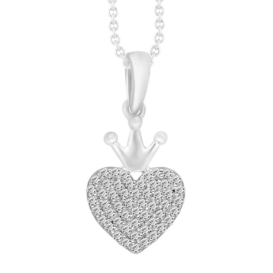 LADIES PENDANT 0.15CT ROUND DIAMOND 10K WHITE GOLD