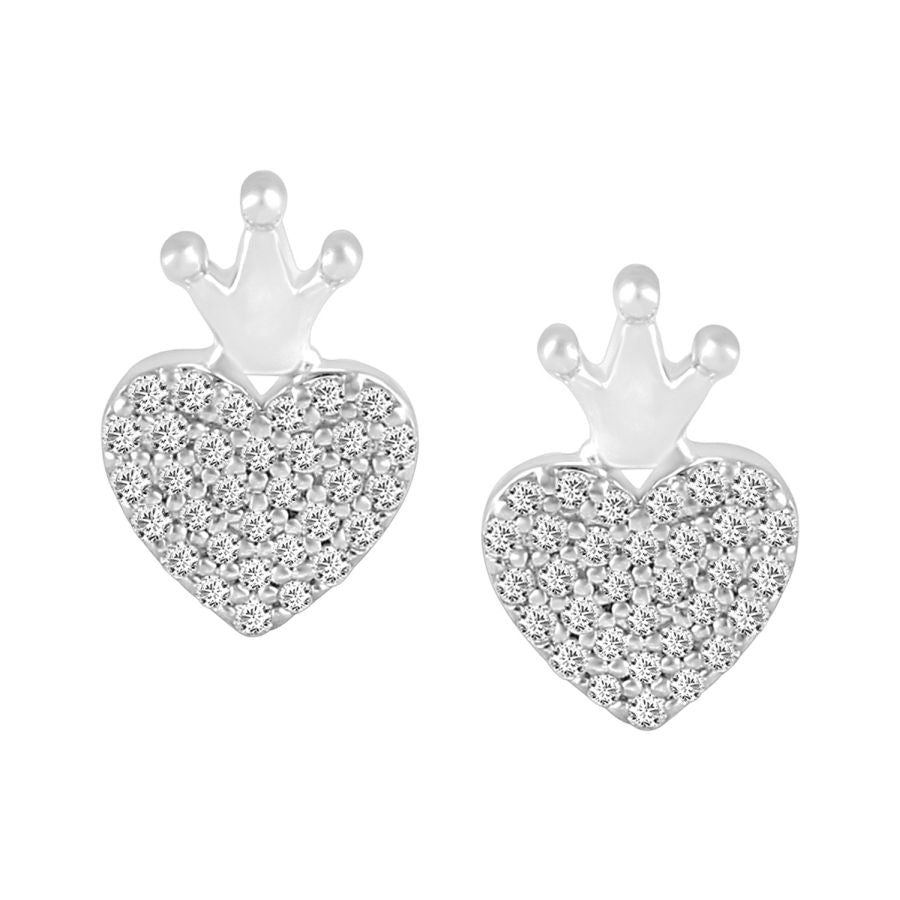 LADIES EARRINGS 0.15CT ROUND DIAMOND 10K WHITE GOLD