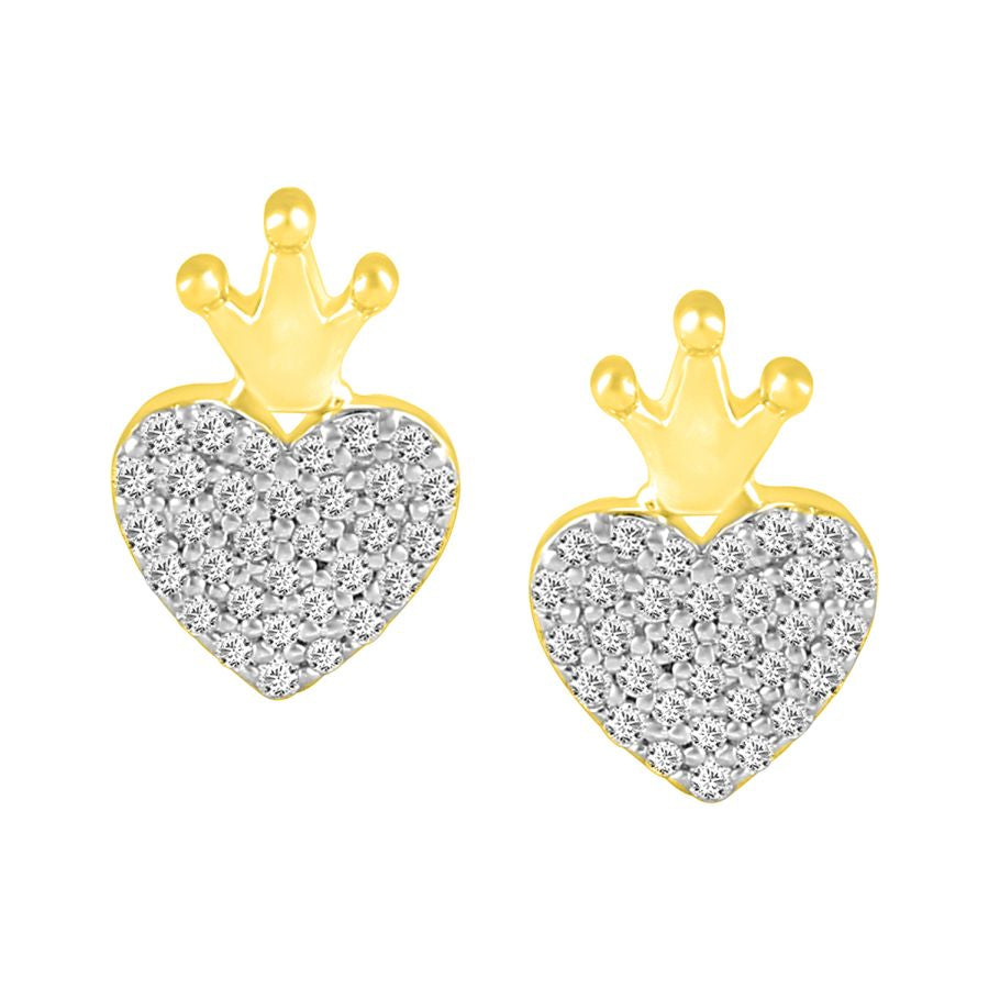 LADIES EARRINGS 0.15CT ROUND DIAMOND 10K YELLOW GOLD