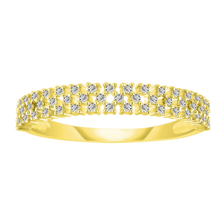 LADIES BAND 0.25CT ROUND DIAMOND 10K YELLOW GOLD