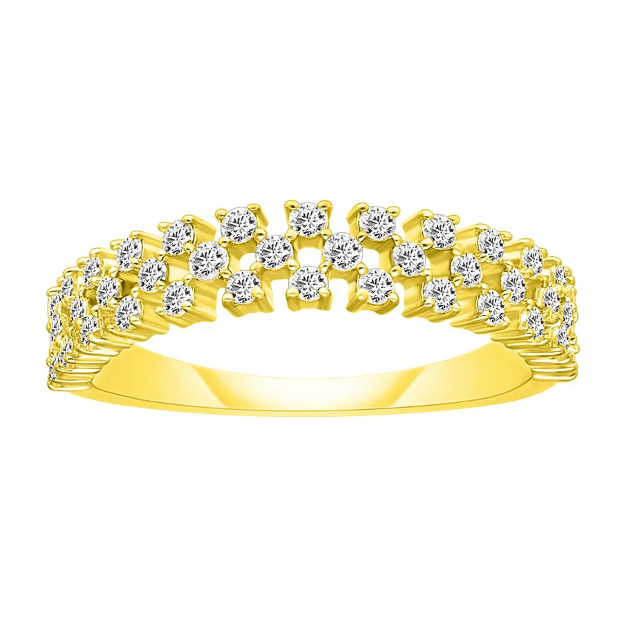 LADIES BAND 0.50CT ROUND DIAMOND 10K YELLOW GOLD