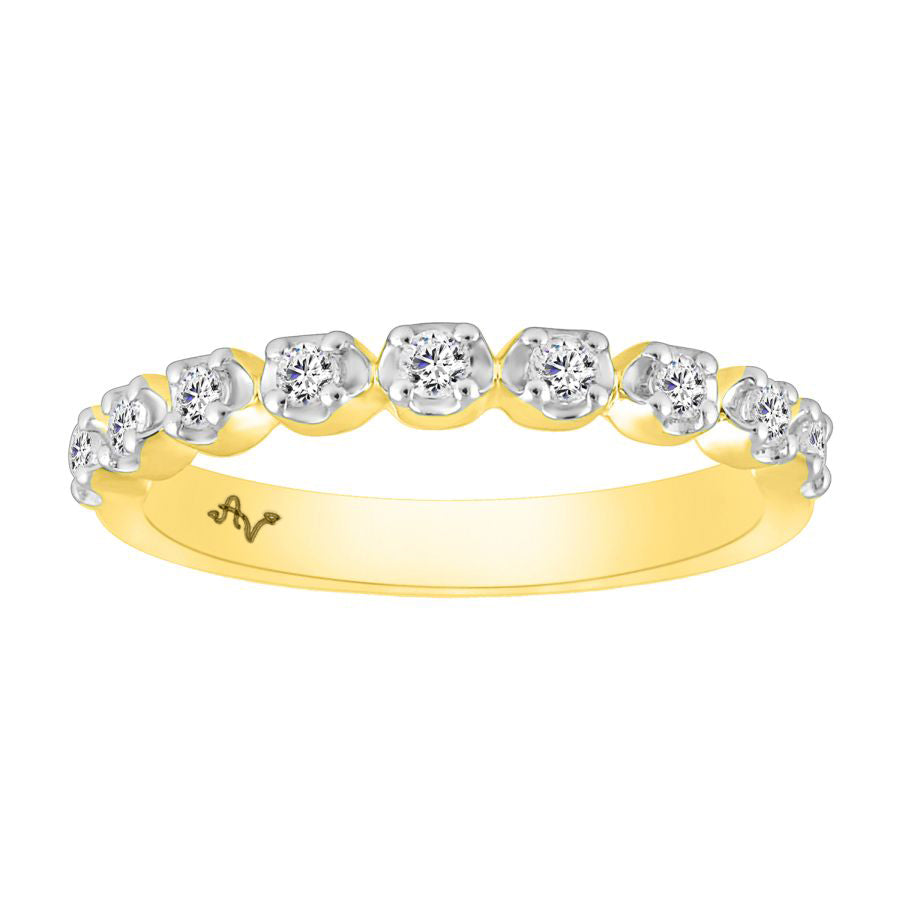 LADIES BAND 0.25CT ROUND DIAMOND 10K YELLOW GOLD