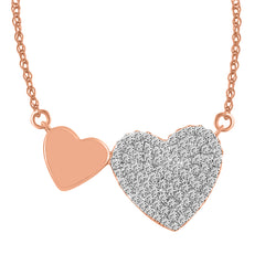 LADIES NECKLACE 0.25CT ROUND DIAMOND 10K ROSE GOLD