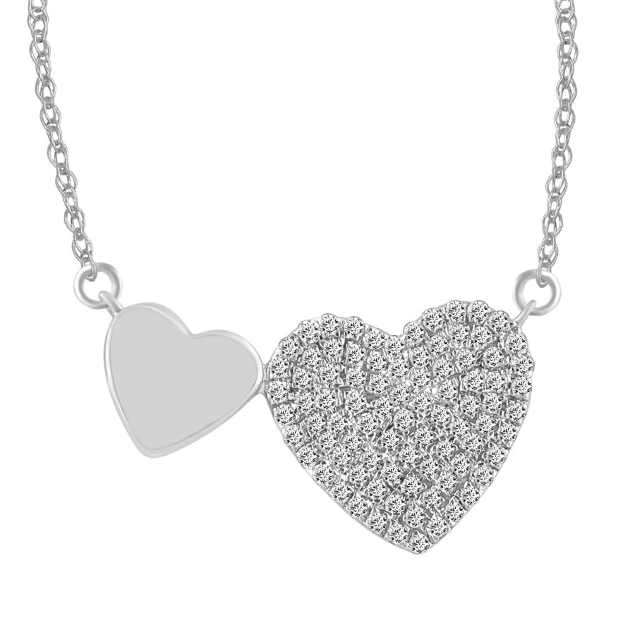 LADIES NECKLACE 0.25CT ROUND DIAMOND 10K WHITE GOLD