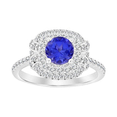 LADIES RING 1.30CT ROUND DIAMOND 14K WHITE GOLD