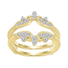 LADIES WRAP RING 0.25CT ROUND DIAMOND 14K YELLOW GOLD (SI QUALITY)