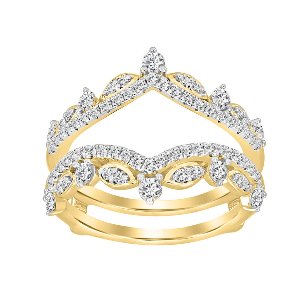 LADIES WRAP RING 0.75CT ROUND DIAMOND 14K YELLOW GOLD