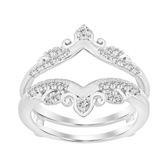 LADIES WRAP RING 0.33CT ROUND DIAMOND 14K WHITE GOLD