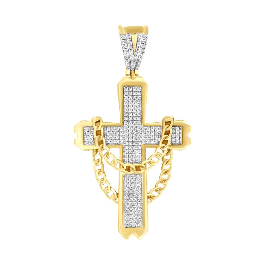 MEN'S CHARM 0.50CT ROUND DIAMOND 10K YELLOW GOLD