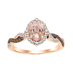 LADIES RING 1.15CT ROUND/OVAL  DIAMOND 14K ROSE GOLD