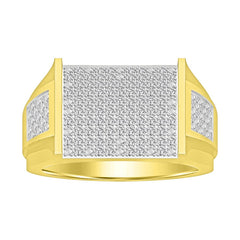 MEN'S RING 0.33CT ROUND DIAMOND 10K YELLOW GOLD