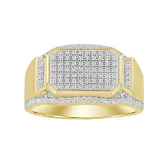 MEN'S RING 0.25CT ROUND DIAMOND 10K YELLOW GOLD