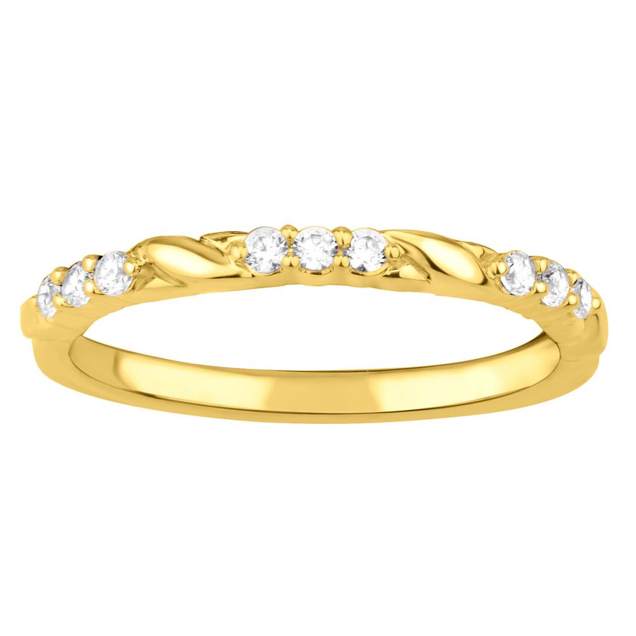 LADIES BAND 0.17CT ROUND DIAMOND 14K YELLOW GOLD