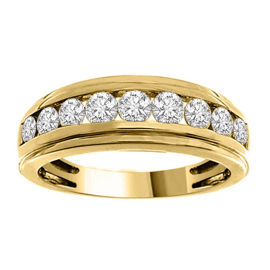 LADIES BAND 0.33CT ROUND DIAMOND 10K YELLOW GOLD