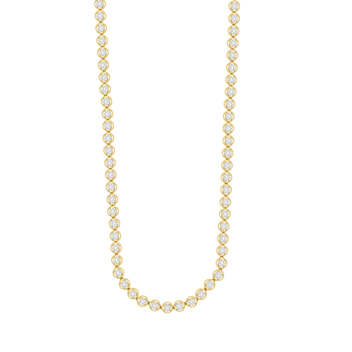 MEN'S NECKLACE 5.00CT ROUND DIAMOND 10K YELLOW GOLD