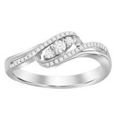 LADIES BAND 0.20CT ROUND DIAMOND 14K WHITE GOLD (SI QUALITY)